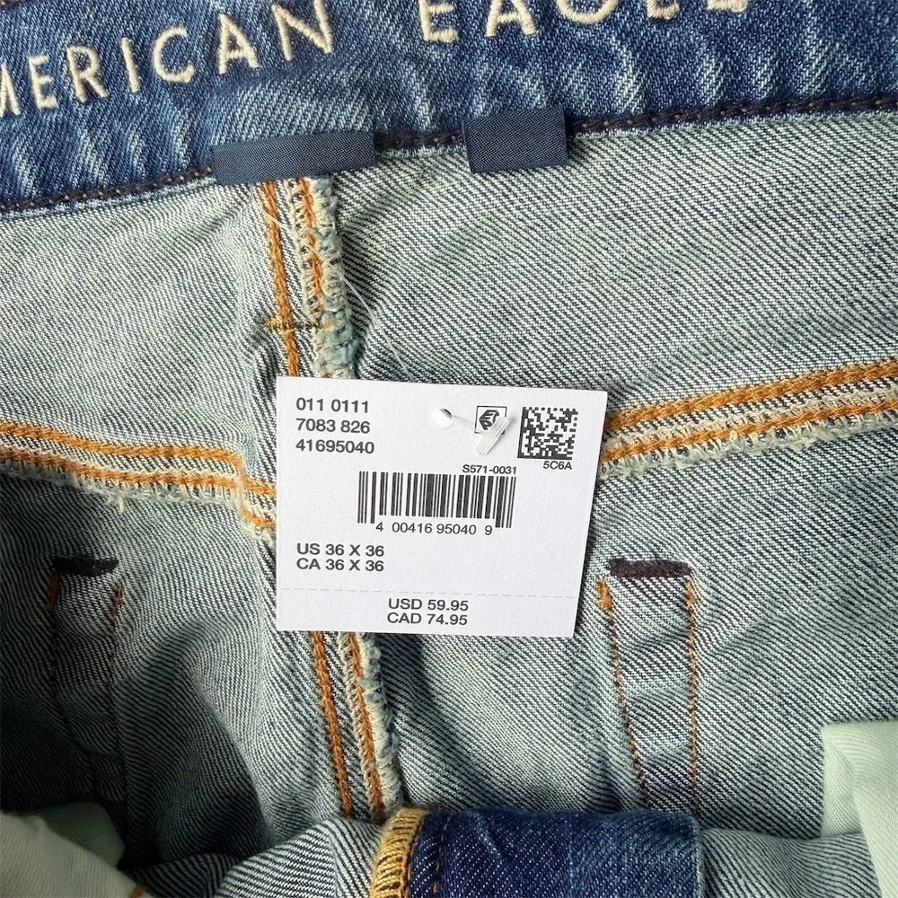 American Eagle Men's EasyFlex Jeans 36x36 Light Wash Straight Taper‎ Blue